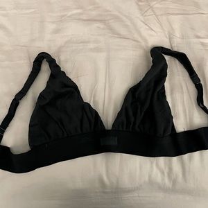 Skims Cotton Plunge Bralette - forest green - Small